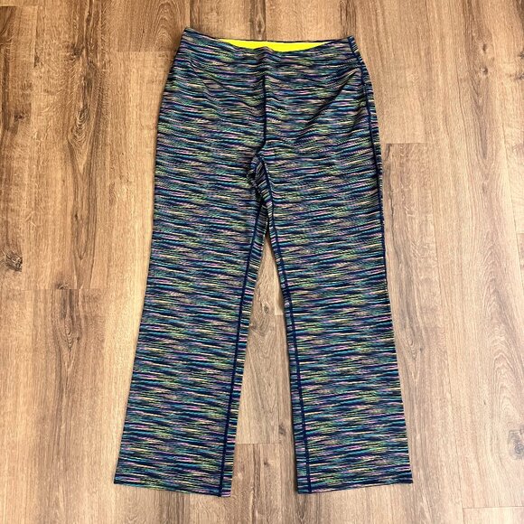 Land’s End Active Yoga Pants Space Dye Navy Sz L (14/16) - Picture 2 of 10